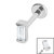 Titanium Internally Threaded Labrets 1.2mm - Steel Channel Set Baguette Cut Jewel - SKU 35060