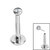 Titanium Threadless Labrets - Titanium (Bend-fit) Bezel Set Jewelled Balls 1.0mm Gauge - SKU 35103