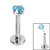 Titanium Threadless Labrets - Titanium (Bend-fit) Claw Set CZ Jewels 1.0mm Gauge - SKU 35188