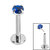 Titanium Threadless Labrets - Titanium (Bend-fit) Claw Set CZ Jewels 1.0mm Gauge - SKU 35198