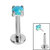 Titanium Threadless Labrets - Titanium (Bend-fit) Claw Set Synth Opal - SKU 35232