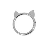 Steel Cute Cat Ears Continuous Twist Ring (Seamless Ring) - SKU 35323