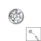 Titanium Threadless (Bend fit) Bezel Set Jewelled Balls - SKU 35325