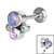 Titanium Internally Threaded Labrets 1.2mm - Infinity Titanium Bezel Set Opal and Jewel Cluster - SKU 35394
