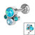 Titanium Internally Threaded Labrets 1.2mm - Infinity Titanium Bezel Set Opal and Jewel Cluster - SKU 35397