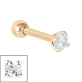 Steel Claw Set Jewelled Micro Bar 1.2mm Zircon Steel, 1.2mm, 8mm, 3mm Crystal Clear (One bar only)