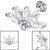 Titanium Internally Threaded Labrets 1.2mm - Steel Claw Set CZ Sunrise Marquise Fan - SKU 35455