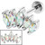 Titanium Internally Threaded Labrets 1.2mm - Steel 5 Jewel Marquise Fan - SKU 35465