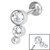 Titanium Internally Threaded Labrets 1.2mm - Infinity Titanium Bezel Set Jewelled Triple Curve - SKU 35485