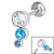 Titanium Internally Threaded Labrets 1.2mm - Infinity Titanium Bezel Set Triple Opal and Jewel Curve - SKU 35492