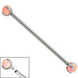 Titanium Internally Threaded Industrial Scaffold Bars 1.6mm - Titanium Claw Set Opal Balls - SKU 35520