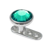 Titanium Dermal Anchor with Jewelled Disk Top (5 and 5.5mm diameter) - SKU 35562