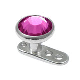 Titanium Dermal Anchor with Jewelled Disk Top (5 and 5.5mm diameter) - SKU 35565