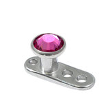 Titanium Dermal Anchor with Jewelled Disk Top (3mm diameter) - SKU 35567