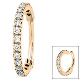 Steel 1.7mm Pave Set Jewelled Edge Hinged Clicker Ring Zircon Steel, 1.2mm, 8mm, Crystal Clear