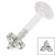 Bioflex Push-fit Labret with Steel Claw Set Jewelled Trinity - SKU 35606