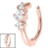 Steel Claw Set Triple Jewelled Rook Clicker Ring - SKU 35621