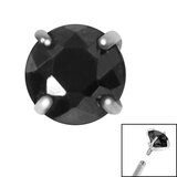 Titanium Claw Set Round CZ Jewel for Internal Thread shafts in 1.2mm - SKU 35652