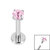 Titanium Internally Threaded Labrets 1.2mm - 2.5mm Titanium Claw Set Round CZ Jewel - SKU 35669