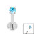 Titanium Internally Threaded Labrets 1.2mm - 2.5mm Titanium Claw Set Round CZ Jewel - SKU 35679