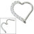 Steel Claw Set Jewelled Heart Hinged Clicker Ring - SKU 35715