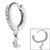 Surgical Steel Huggie Clicker Ear Ring - Jewelled Crescent Moon Dangle - SKU 35723