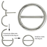 Steel Orion Hinged Nipple Clicker Ring - SKU 35725