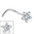 Steel Claw Set 5 Petal Jewelled Flower Nose Stud - SKU 35743