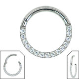 Titanium Hinged Pave Set Jewelled Eternity Clicker Ring - SKU 35758