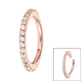 Steel 1.4mm Pave Set Jewelled Edge Hinged Clicker Ring - SKU 35783