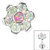 Titanium Claw Set Synth Opal and 6 Point CZ Jewelled Flower for Internal Thread shafts in 1.2mm - SKU 35835