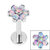 Titanium Internally Threaded Labrets 1.2mm - Titanium Claw Set 6 Point Synth Opal Flower - SKU 35859