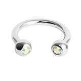 Titanium Jewelled Circular Barbell (CBB) (Horseshoe) 1.2mm 1.2mm / 6mm / Crystal AB