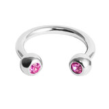 Titanium Jewelled Circular Barbell (CBB) (Horseshoe) 1.2mm 1.2mm / 6mm / Pink