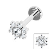 Titanium Internally Threaded Labrets 1.2mm - Steel Jewelled Northern Star Surgical Steel / 1.2mm / 6mm