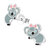 Sterling Silver Koala Bear Ear Stud Earrings ES101 - SKU 36135