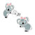 Sterling Silver Koala Bear Ear Stud Earrings - SKU 36135