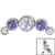 Titanium (Infinity) Bezel Set 5 Opal and Jewels Crescent for Internal Thread shafts in 1.2mm - SKU 36152