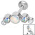 Titanium Internally Threaded Labrets 1.2mm - Infinity Titanium Bezel Set 5 Opal and Jewelled Crescent - SKU 36153
