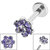 Titanium Internally Threaded Labrets 1.2mm - Titanium Claw Set CZ 7 Jewelled Flower - SKU 36199