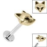 Titanium Internally Threaded Labrets 1.2mm - Steel Fox Zircon Steel / 1.2mm / 10mm