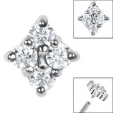 Steel Claw Set Jewelled Diamond Shape for Internal Thread shafts in 1.2mm - SKU 36238