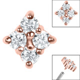 Steel Claw Set Jewelled Diamond Shape for Internal Thread shafts in 1.2mm - SKU 36239