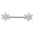 Steel Claw Set Jewelled Sunburst Nipple Bar - SKU 36354