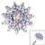 Steel Claw Set Opal and CZ Jewel Sunflower for Internal Thread Shafts in 1.2mm (0.9mm) - SKU 36358