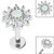 Titanium Internally Threaded Labrets 1.2mm - Steel Claw Set Synthetic Opal and CZ Jewel Sunflower - SKU 36362