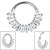 Steel Claw Set Multi-Baguette Hinged Clicker Ring - SKU 36370