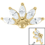 Steel Claw Set CZ Sunrise Marquise Fan for Internal Thread shafts in 1.2mm - SKU 36371