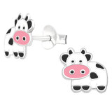 Sterling Silver Cuddly Cow Ear Stud Earrings - SKU 36497