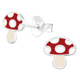 Sterling Silver Toadstool Mushroom Ear Stud Earrings - SKU 36498
